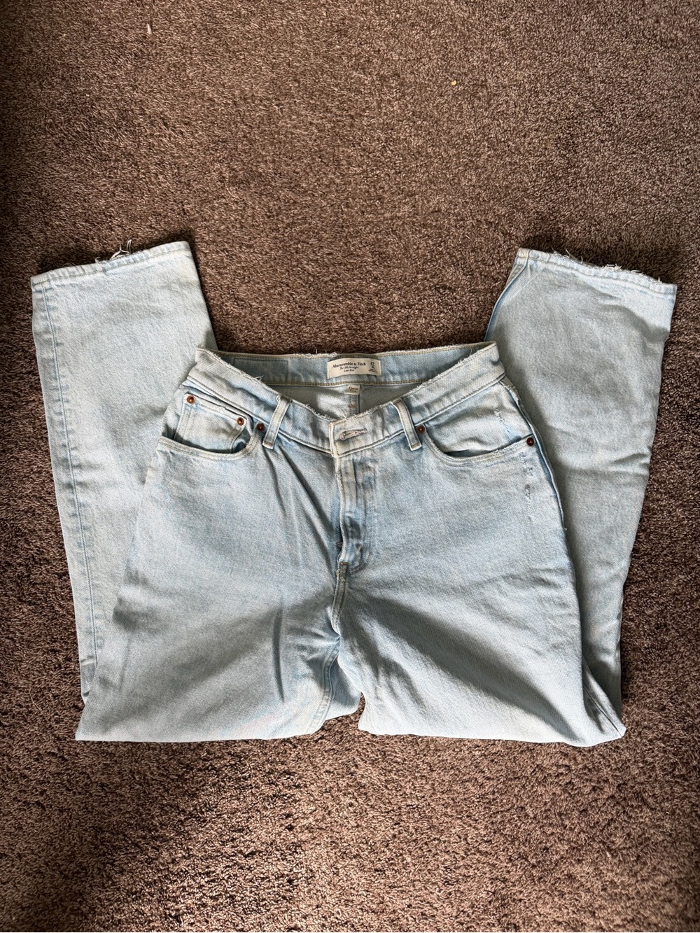 Abercrombie 90s straight low rise curve love Relaxed Fit Light Blue Jeans